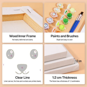 Peinture par numéros – Coffret de 6 toiles | Visages d’Animaux Mignons