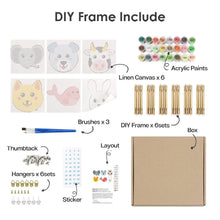 Charger l&#39;image dans la galerie, Peinture par numéros – Coffret de 6 toiles | Visages d’Animaux Mignons