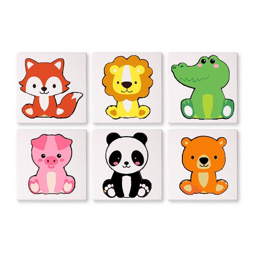 Peinture par numéros – Coffret de 6 toiles | Personnages d’Animaux Mignons Figured'Art