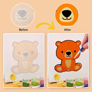 Peinture par numéros – Coffret de 6 toiles | Personnages d’Animaux Mignons