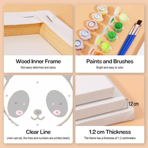 Peinture par numéros – Coffret de 6 toiles | Personnages d’Animaux Mignons