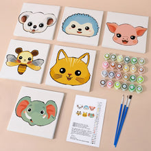 Charger l&#39;image dans la galerie, Peinture par numéros – Coffret de 6 toiles | Visages d’Animaux Mignons 2