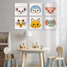 Charger l&#39;image dans la galerie, Peinture par numéros – Coffret de 6 toiles | Visages d’Animaux Mignons 2