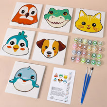 Charger l&#39;image dans la galerie, Peinture par numéros – Coffret de 6 toiles | Visages d’Animaux Mignons 3