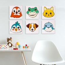 Charger l&#39;image dans la galerie, Peinture par numéros – Coffret de 6 toiles | Visages d’Animaux Mignons 3