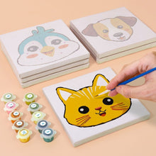 Charger l&#39;image dans la galerie, Peinture par numéros – Coffret de 6 toiles | Visages d’Animaux Mignons 3