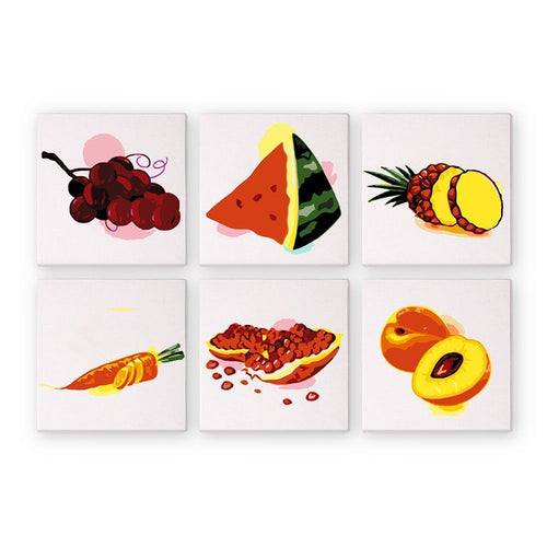 Peinture par numéros – Coffret de 6 toiles | Fruits et Légumes Figured'Art