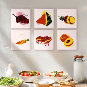 Peinture par numéros – Coffret de 6 toiles | Fruits et Légumes