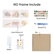 Charger l&#39;image dans la galerie, Peinture par numéros – Coffret de 6 toiles | Fruits et Légumes