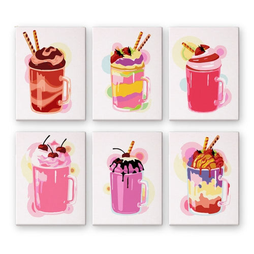 Peinture par numéros – Coffret de 6 toiles | Milkshakes Figured'Art