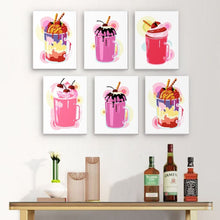 Charger l&#39;image dans la galerie, Peinture par numéros – Coffret de 6 toiles | Milkshakes