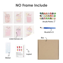 Charger l&#39;image dans la galerie, Peinture par numéros – Coffret de 6 toiles | Milkshakes