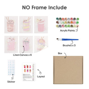 Peinture par numéros – Coffret de 6 toiles | Milkshakes