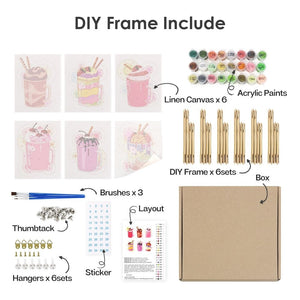Peinture par numéros – Coffret de 6 toiles | Milkshakes