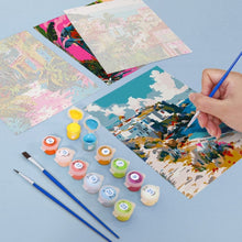 Charger l&#39;image dans la galerie, Peinture par numéros – Coffret de 6 toiles | Scènes Méditerranéennes