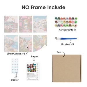 Peinture par numéros – Coffret de 6 toiles | Scènes Méditerranéennes