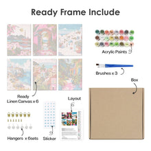 Charger l&#39;image dans la galerie, Peinture par numéros – Coffret de 6 toiles | Scènes Méditerranéennes