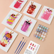 Charger l&#39;image dans la galerie, Peinture par numéros – Coffret de 6 toiles | Milkshakes Colorés