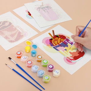 Peinture par numéros – Coffret de 6 toiles | Milkshakes Colorés