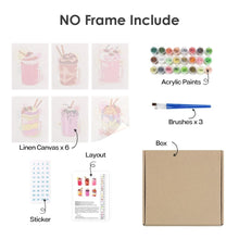 Charger l&#39;image dans la galerie, Peinture par numéros – Coffret de 6 toiles | Milkshakes Colorés