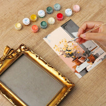 Charger l'image dans la galerie, Mini Peinture par numéros avec cadre - Cour en fleurs