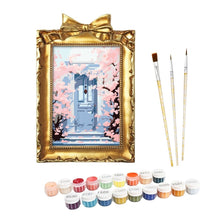 Charger l'image dans la galerie, Mini Peinture par numéros avec cadre - Fleurs près de la porte bleue Figured'Art