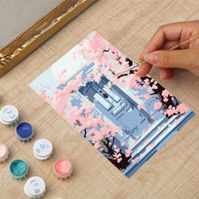 Charger l'image dans la galerie, Mini Peinture par numéros avec cadre - Fleurs près de la porte bleue