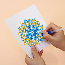 Charger l&#39;image dans la galerie, Mini Diamond Painting 15x20cm (4 pièces) - Mandalas de Cristal en Bleu