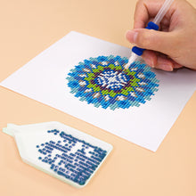 Charger l&#39;image dans la galerie, Mini Diamond Painting 15x20cm (4 pièces) - Mandalas de Cristal en Bleu