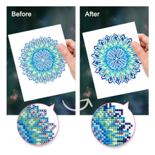 Charger l&#39;image dans la galerie, Mini Diamond Painting 15x20cm (4 pièces) - Mandalas de Cristal en Bleu