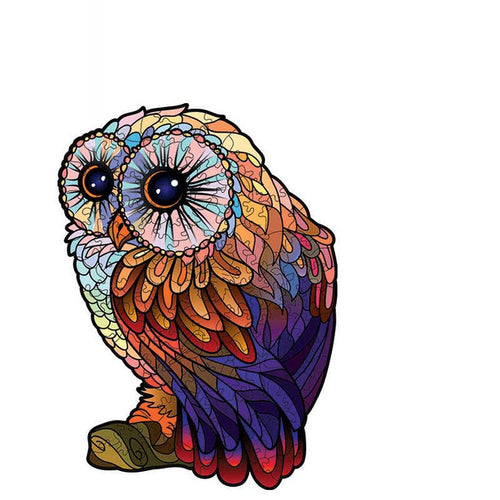 Puzzle 2D en Bois - Hibou au repos