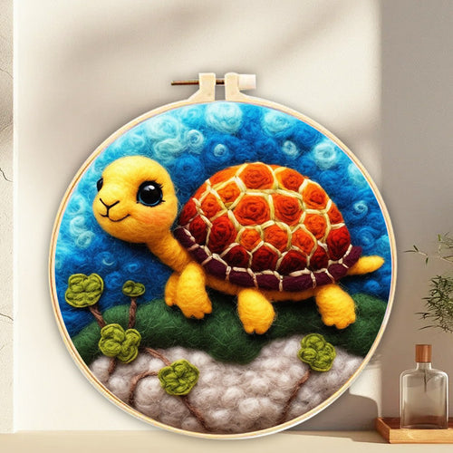 Kit Feutrage à l'aiguille - Tortue Bébé Jaune