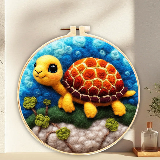 Kit Feutrage à l'aiguille - Tortue Bébé Jaune