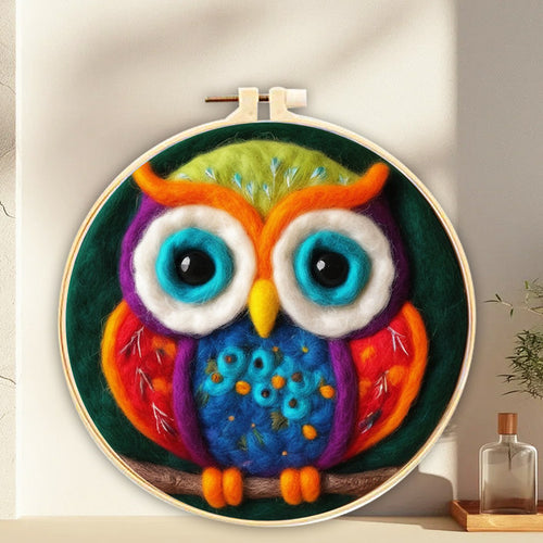 Kit Feutrage à l'aiguille - Hibou aux Yeux Immenses
