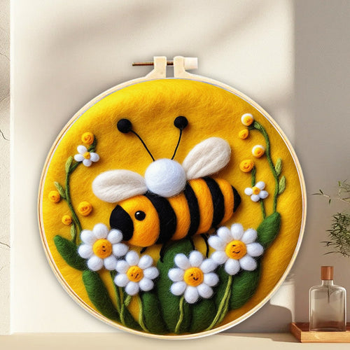 Kit Feutrage à l'aiguille - Abeille sur les Fleurs