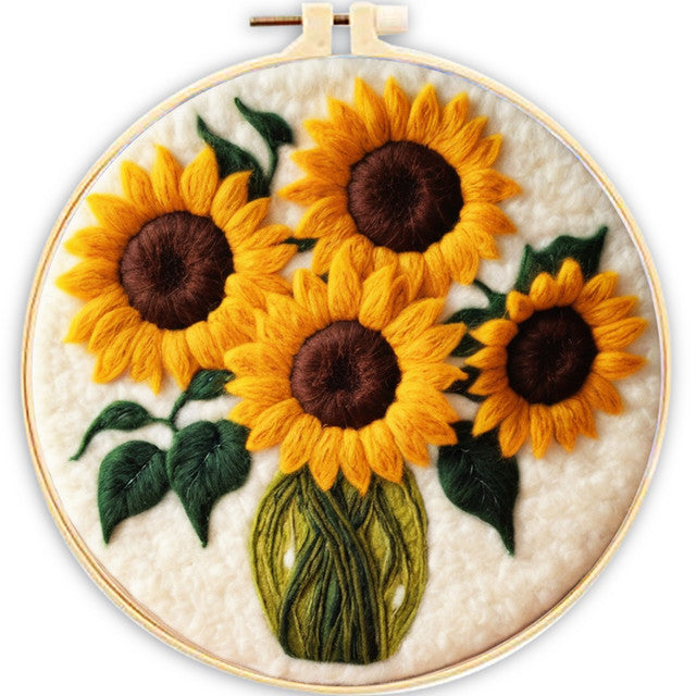 Kit Feutrage à l'aiguille - Bouquet de tournesols