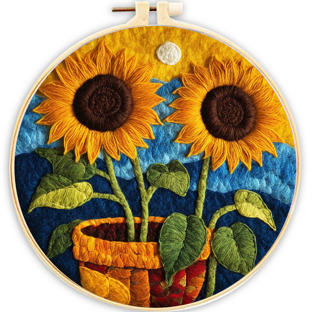 Kit Feutrage à l'aiguille - Pot de Tournesols