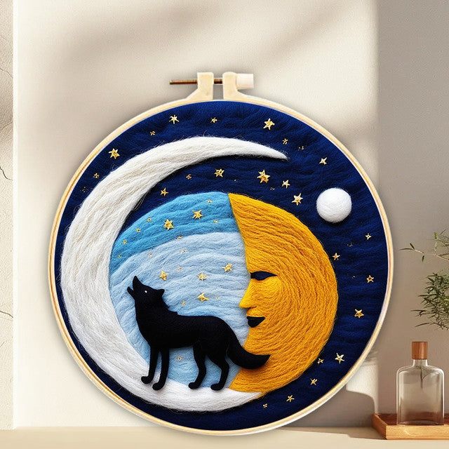 Kit Feutrage à l'aiguille - Loup et Lune