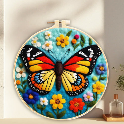 Kit Feutrage à l'aiguille - Papillon sur les Fleurs