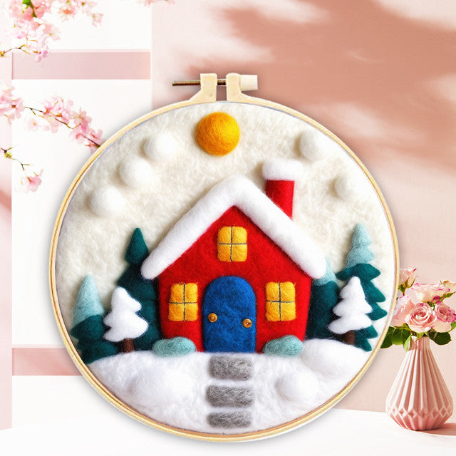 Kit Feutrage à l'aiguille - Petite Maison d'Hiver