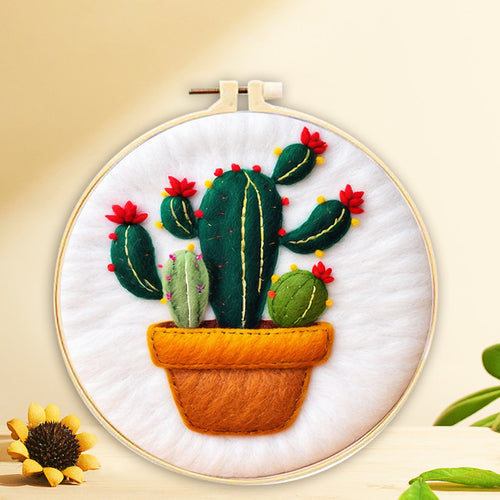 Kit Feutrage à l'aiguille - Cactus dans un Pot