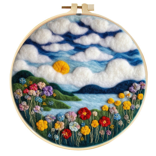 Kit Feutrage à l'aiguille - Fleurs sur la Côte