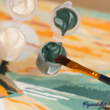 Charger l'image dans la galerie, Mini Peinture par Numéros 20x20cm avec cadre Bassin aux Carpes Koï
