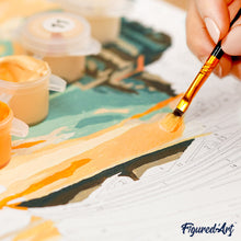 Charger l'image dans la galerie, Mini Peinture par Numéros 20x20cm avec cadre Chat Samouraï