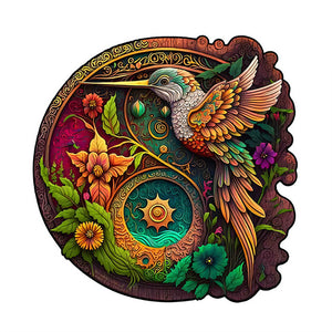 Puzzle 2D en Bois - Colibri Sauvage