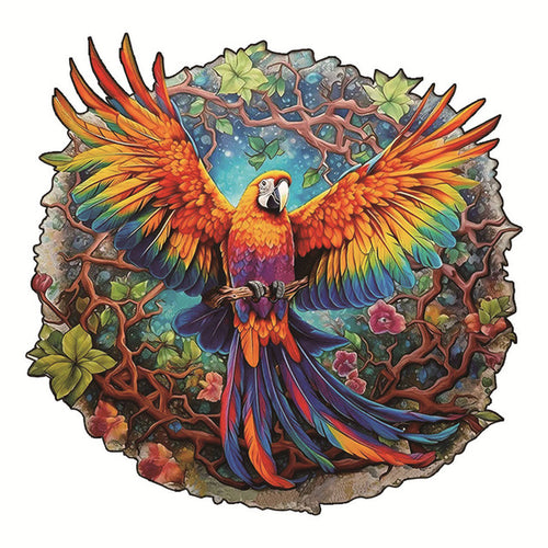 Puzzle 2D en Bois - Perroquet en vol