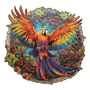 Puzzle 2D en Bois - Perroquet en vol