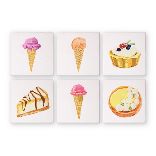 Mini Peinture par numéros 15x15cm (6 pièces) - Série Desserts Sucrés 3