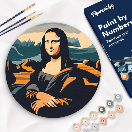 Peinture par Numéro sur Disque en bois - Mona Lisa La Joconde