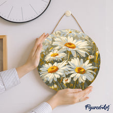 Charger l&#39;image dans la galerie, Peinture par Numéro sur Disque en bois - Marguerites